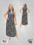 Sheath Silhouette V-Neckline Side Slit Maxi Dress - D052